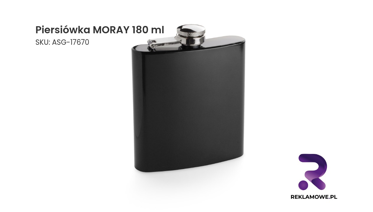 Srebrna piersiówka MORAY o pojemności 180 ml