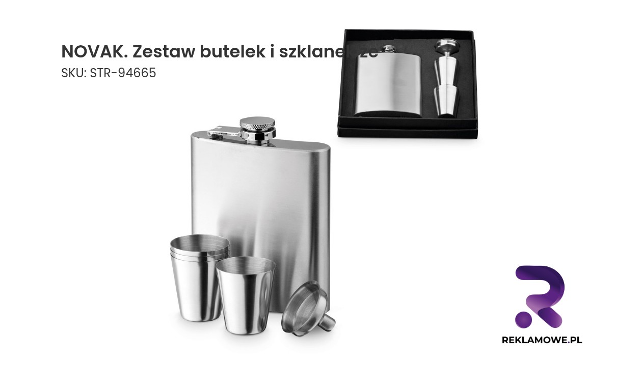 NOVAK. Zestaw butelek i szklanek ze stali nierdzewnej 200 ml NOVAK zestaw butelek i szklanek ze – elegancki komplet do serwowania napojów