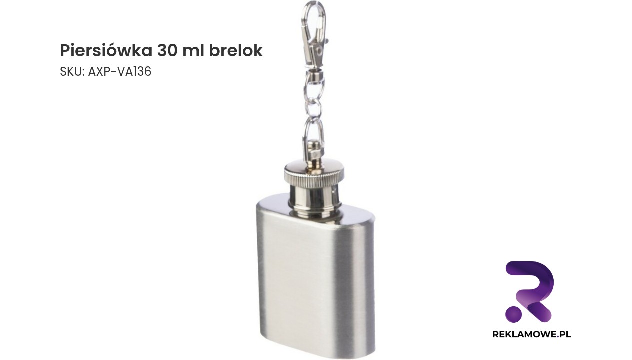 Piersiówka 30 ml w formie breloka - kompaktowa metalowa piersiówka
